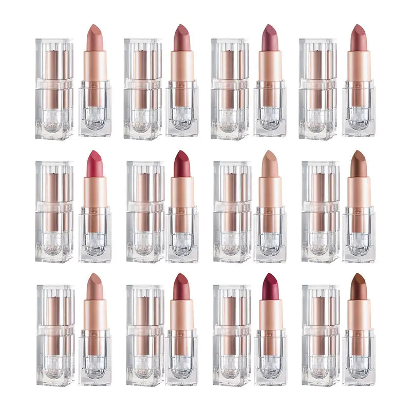 Ice Nude Matte Lipsticks - 12 Natural Colors Collection